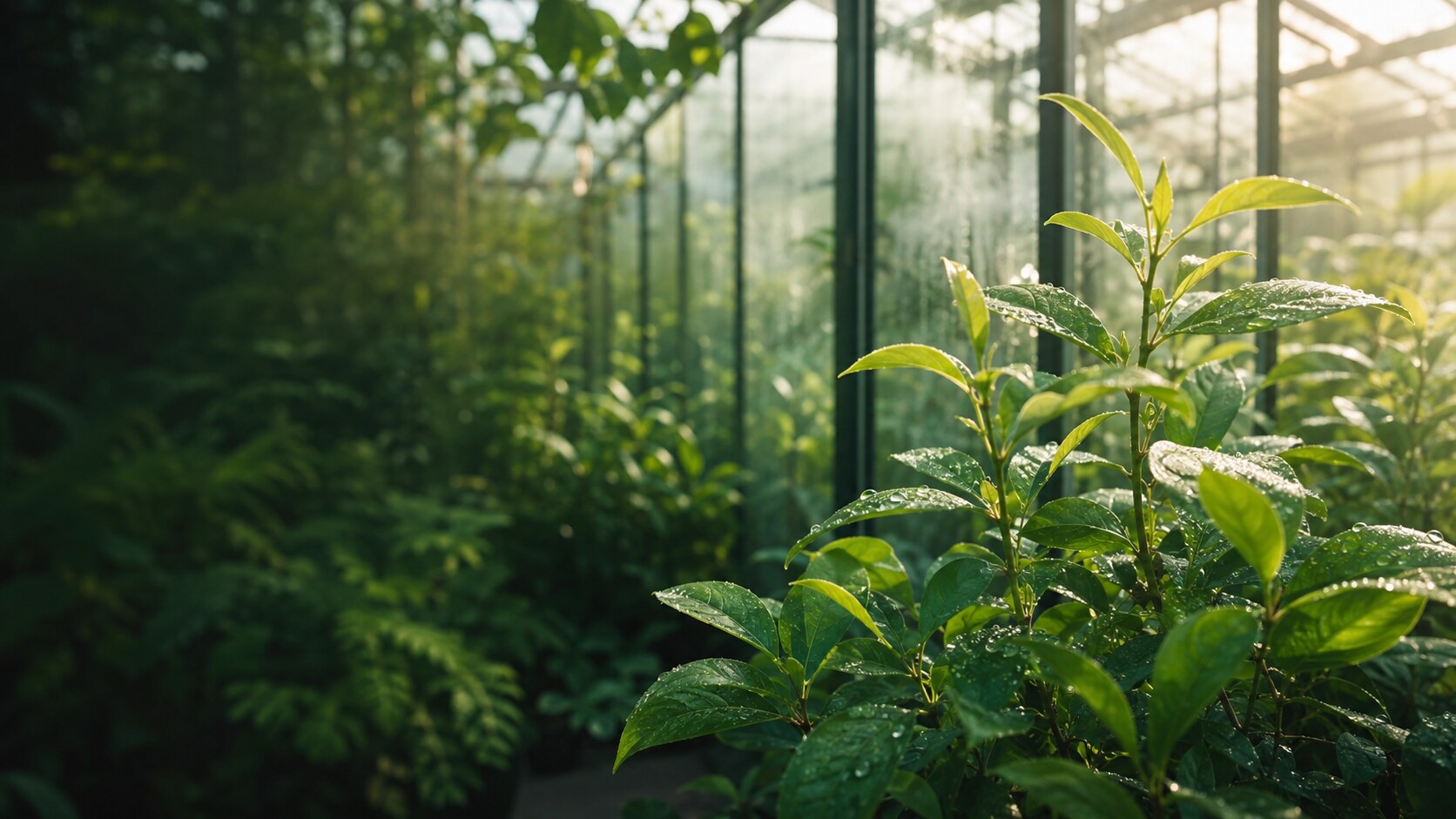 现代植物温室中的天然绿色原料
